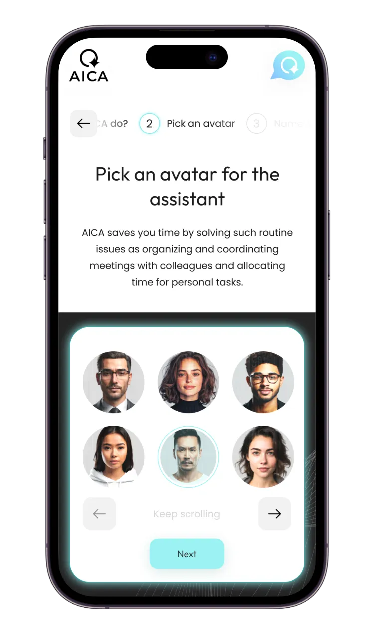 screenshot choose an avatar for your assistant